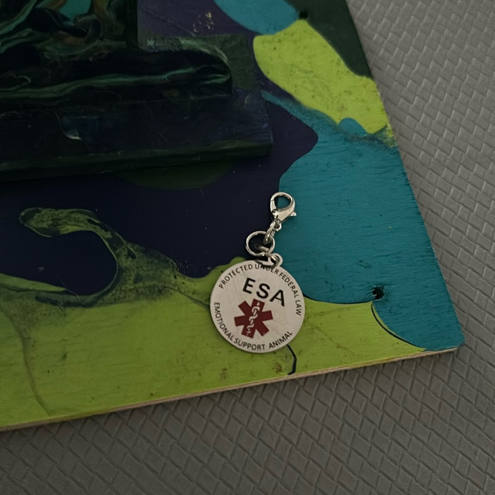 ✔️ 🐾ESA Dog Tag ID Collar Bag Purse Charm 🐾